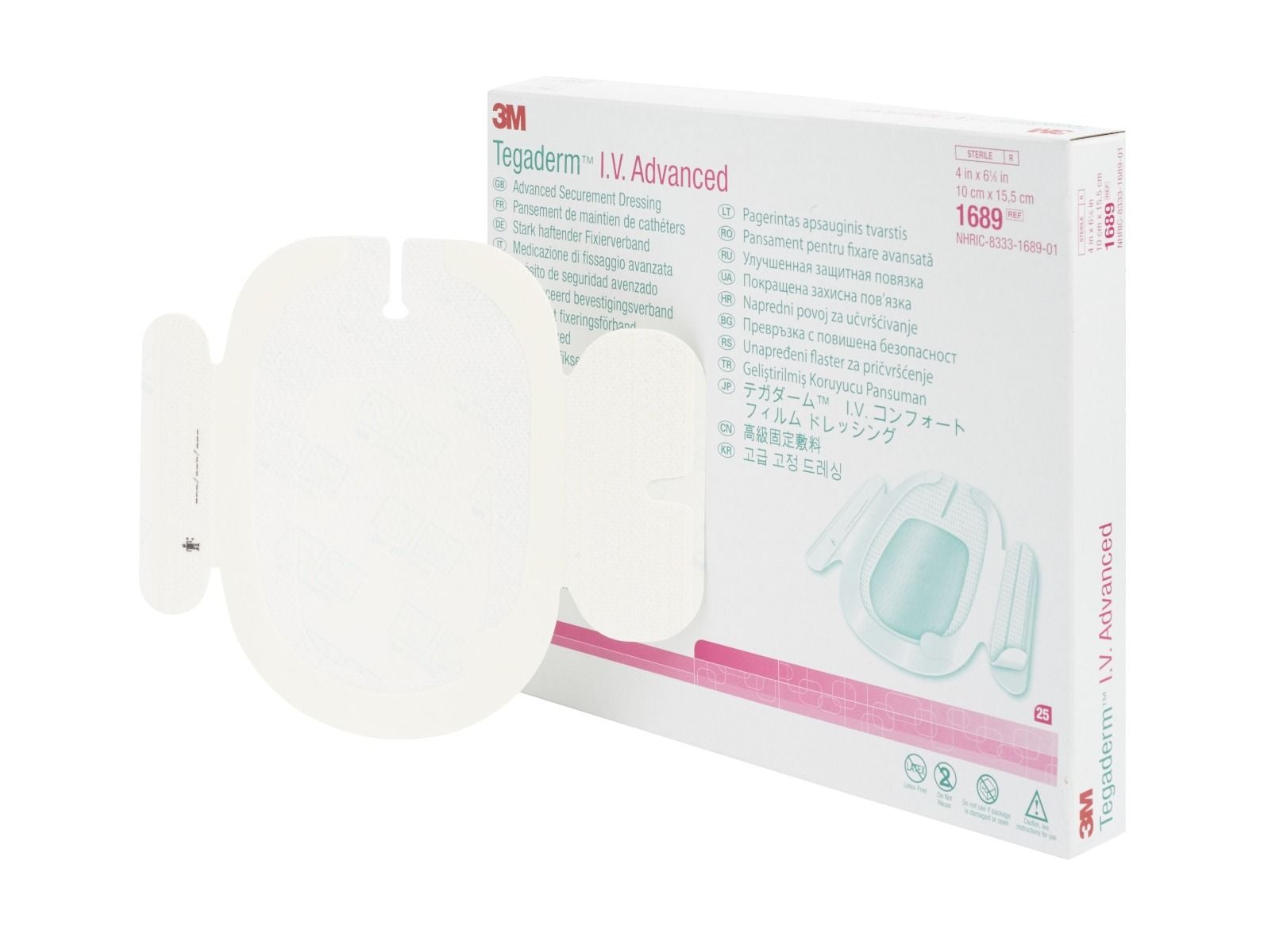 3M 1689 Tegaderm IV Advanced Securement Dressing | Rectangle, 4 x