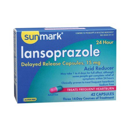 Sunmark Lansoprazole Delayed Release Acid Reducer Capsules