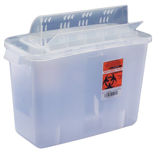5 Quart Clear SharpSafety Sharps Container with Always Open Lid 851201