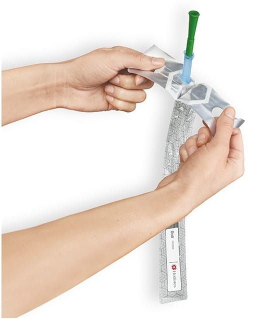 Hands Opening Packaging With Finger Holes