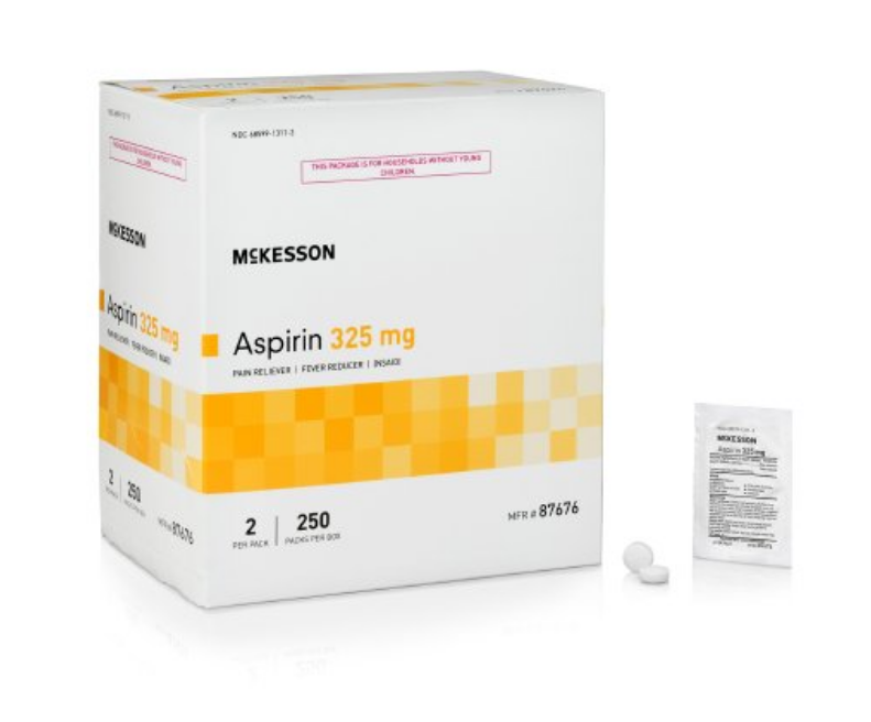 Box of Packets, 2 Aspirin per Pack, 325 mg