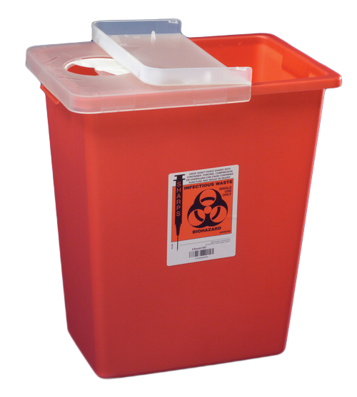 Covidien 8991 18 Gallon Red SharpSafety Sharps Container w/Hinged