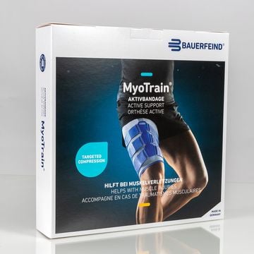 Myotrain thigh support packaging.