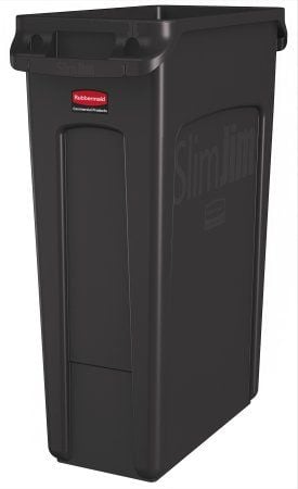Rubbermaid Vented Slim Jim 23 Gal LLDPE Trash Can - FG354060BLA