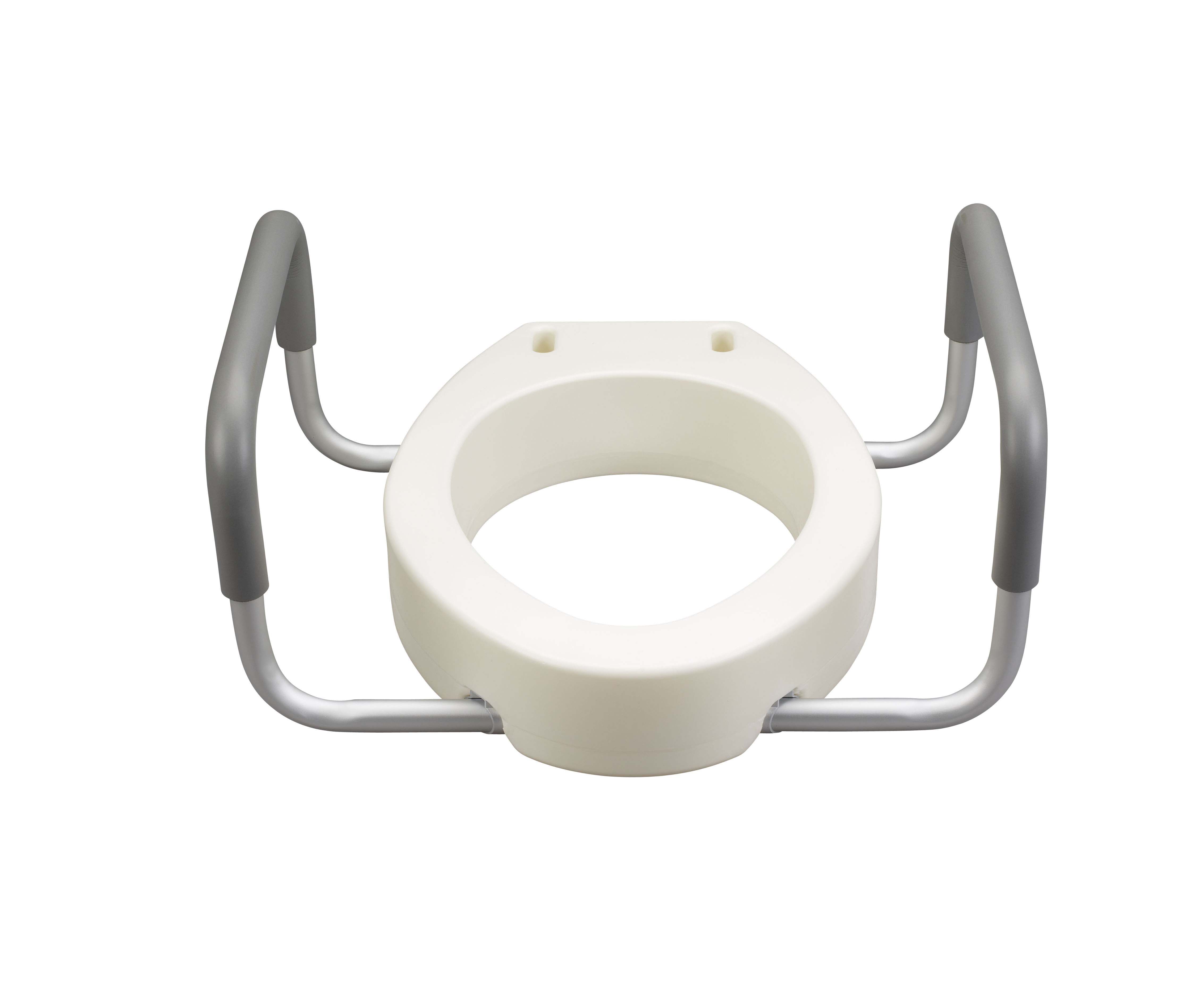 Round Raised Toilet Seat with Arms