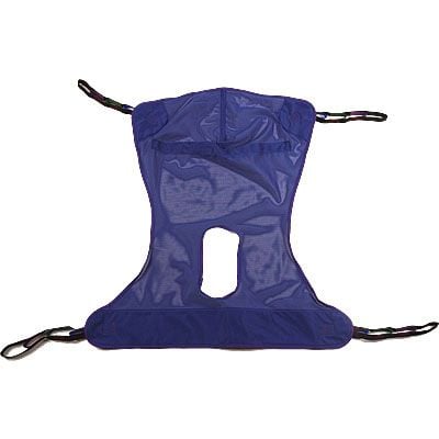 Image 1 of Full Body Mesh Sling with COMMODE Opening 450 Pound Capacity