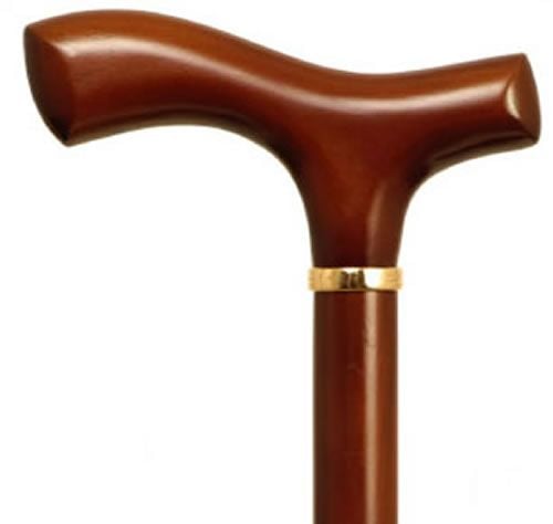 Image 2 of Mountain Properties Light Brown Beechwood Cane with Fritz Handle