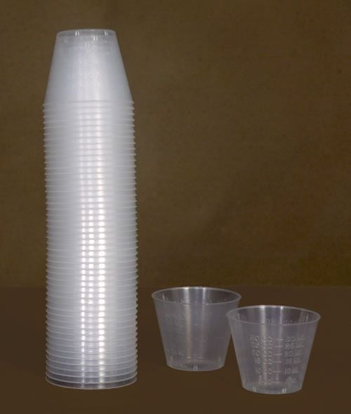 1 oz Plastic Calibrated Medicine Cups - oz & mL - Premier Plastics 02301