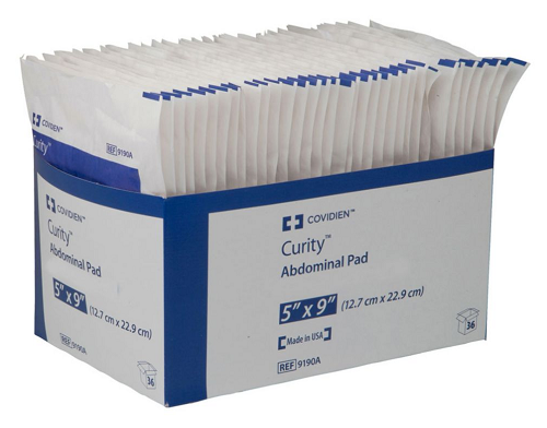 Box of Abdominal Pads are Individually Packaged.