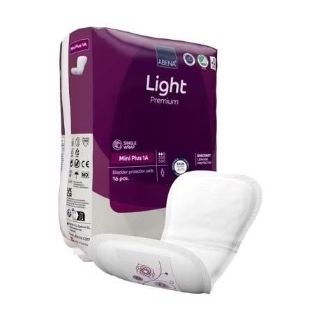 Abena Light Mini Plus 1A pad with packaging