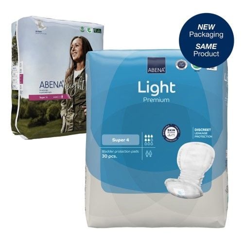 ABENA Light Super 4 Pad new wrapping and color coding.