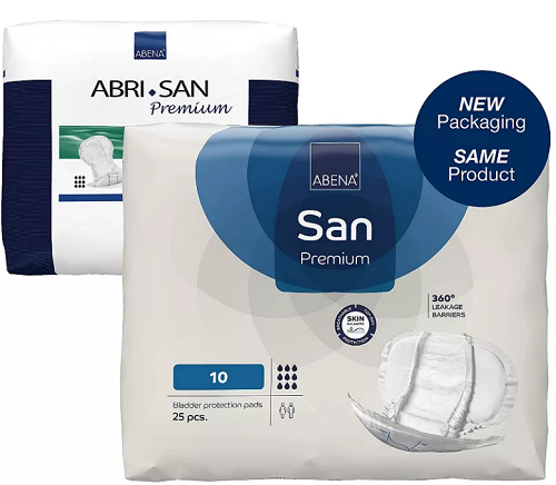 ABENA San 10 was formerly Abri-San 10. New package, same product.