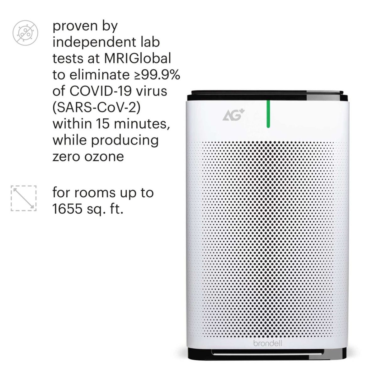Image 4 of Brondell Pro Sanitizing Air Purifier with AG+ Technology
