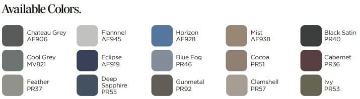 Available colors