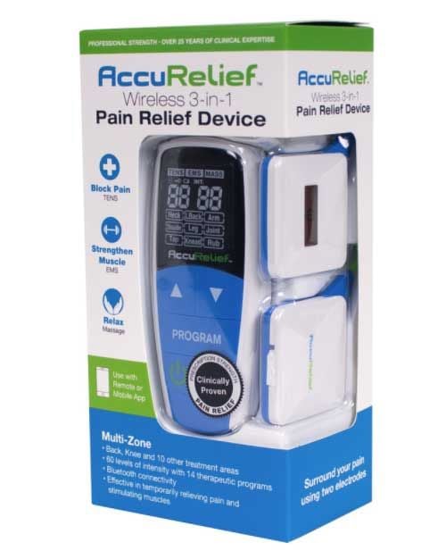 AccuRelief Wireless 3-in-1 Pain Relief Device With Remote and Mobile App