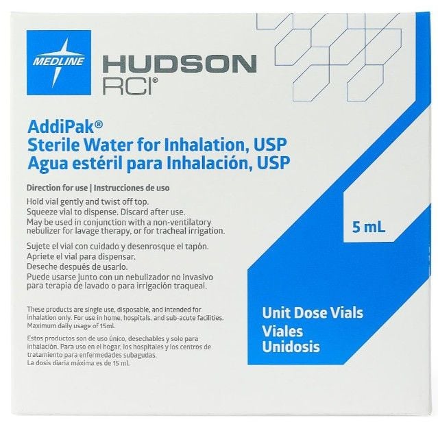 Addipak Sterile Water Unit Dose Vials, 5 mL