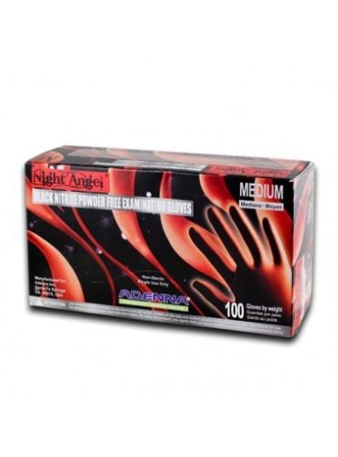 Image 1 of Night Angel Black Nitrile Powder Free Exam Gloves