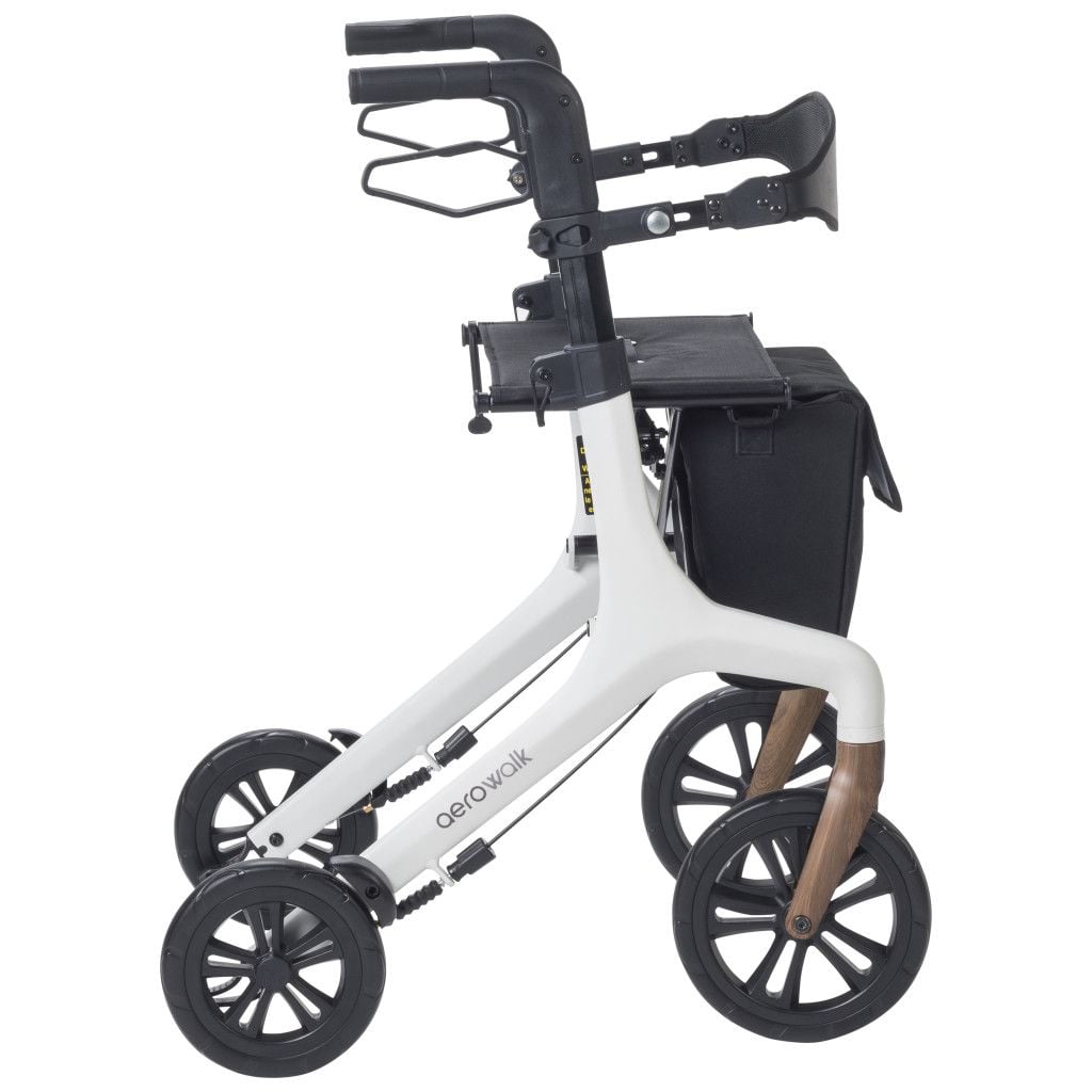 AeroWalk Ultra-Lite Rollator - White (Side)