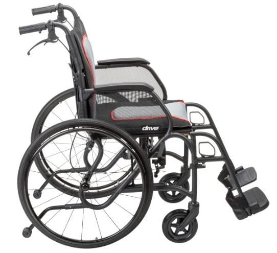 Matte Black/Red Wheelchair