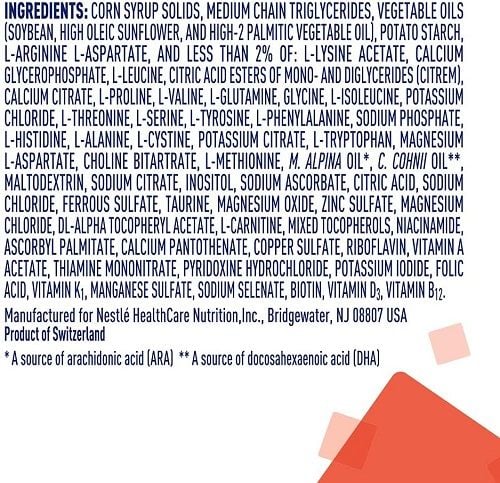 Ingredients that make up the Alfamino Formula.