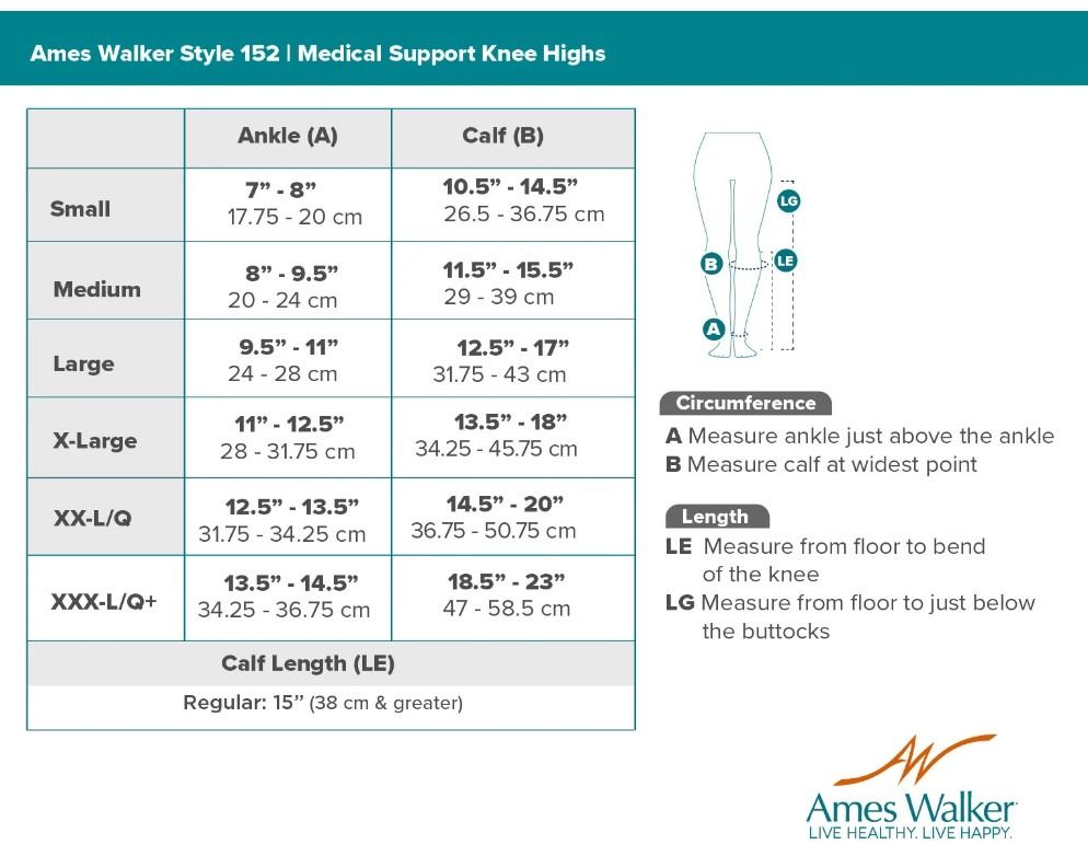 Image 2 of Ames Walker 152 Closed Toe 15-20 mmHg Compression, Knee Highs