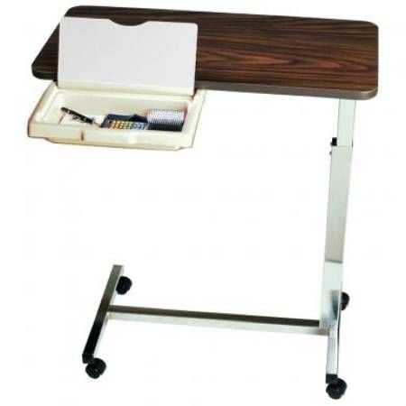 Image 1 of Automatic Long Term Care Overbed Table, Walnut- 1010H