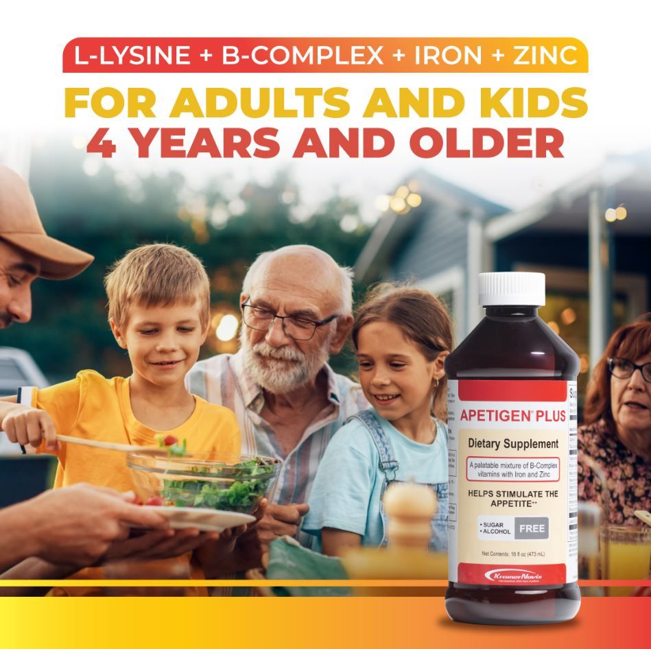 L-Lysine + B-Complex + Iron + Zinc for Adults and Kids 4 Years and Older