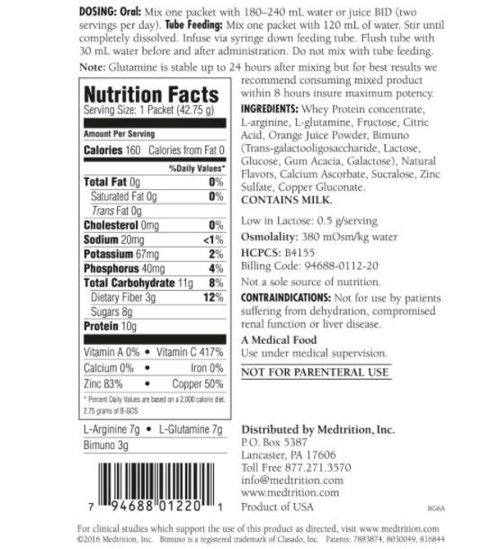 ArgiMent AT, Orange Creme 42.75 gm, Nutritional Information