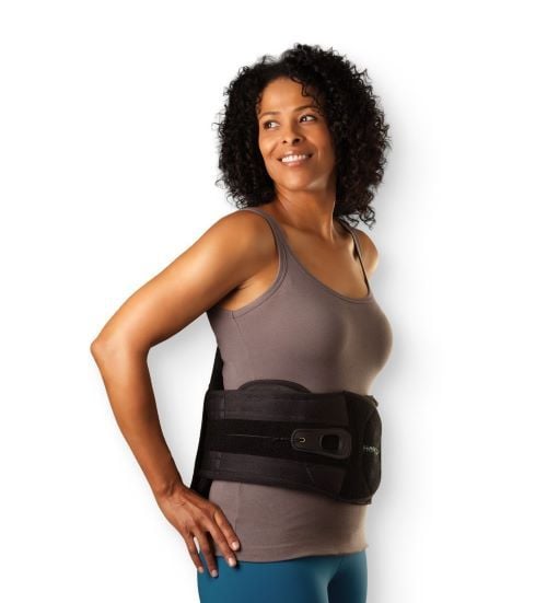 Woman wearing the Aspen Horizon 637 LSO Back Brace