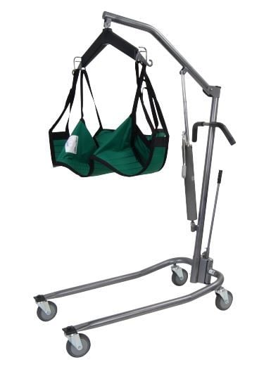 Image 39 of Manual Hydraulic Deluxe Chrome Plated Patient Lift with Six Point Cradle