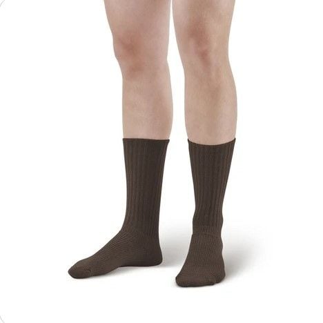 Diabetic Crew Socks - Brown