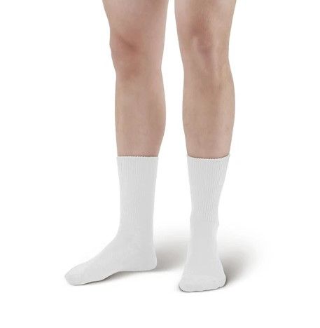Polyester Diabetic Crew Socks - White