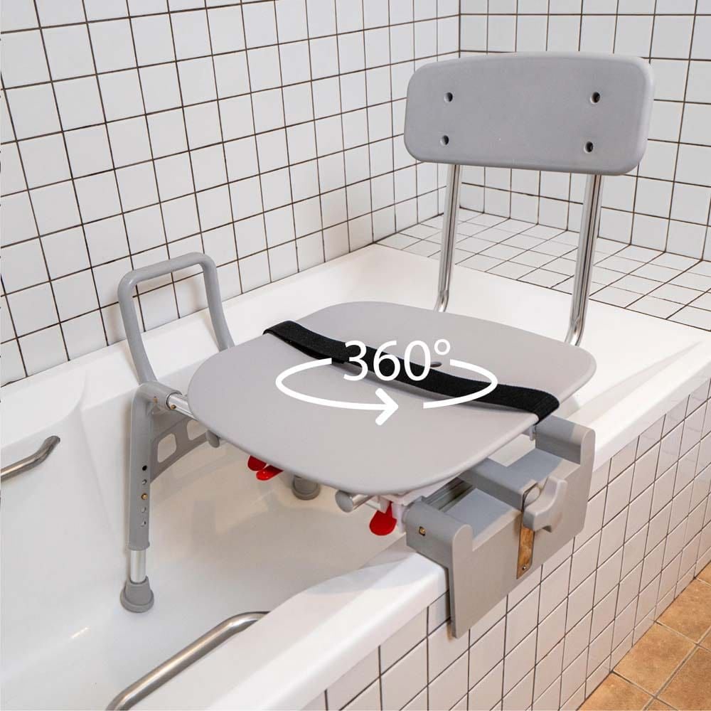 Image 10 of Eagle Health Tub-Mount Sliding Tub Transfer Bench with Swivel Seat 