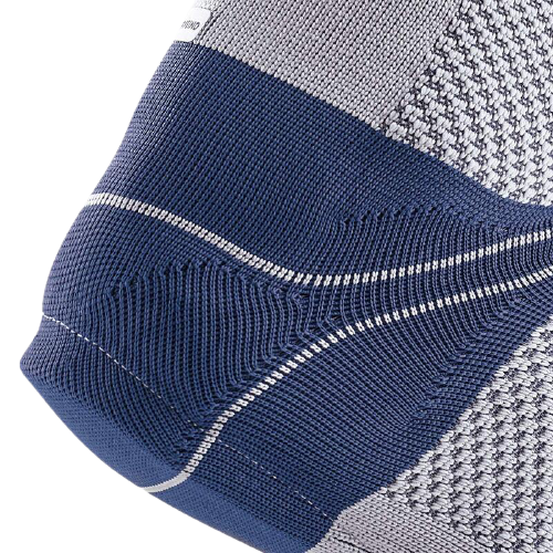 A close-up of the heel of the AchilloTrain ankle support in the color Titanium.