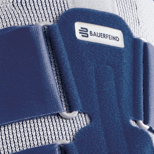 Bauerfeind thigh brace close up.