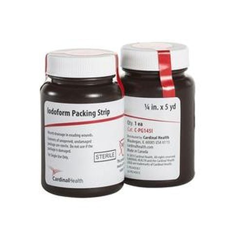 Image 1 of Cardinal Health Iodoform Gauze 1/4 in x 5 yd Packing Strips - CPG145I