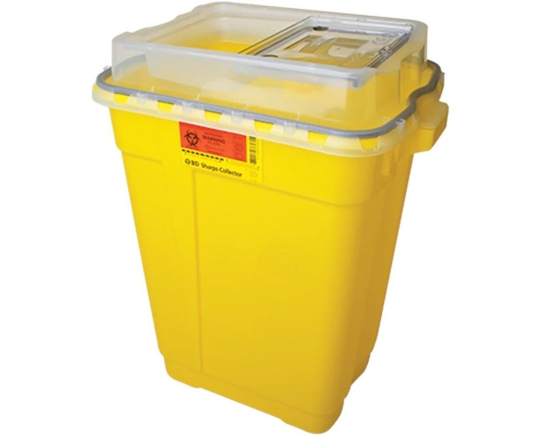 19 Gallon BD Chemotherapy Sharps Container, Slide Top With Gasket - 305613