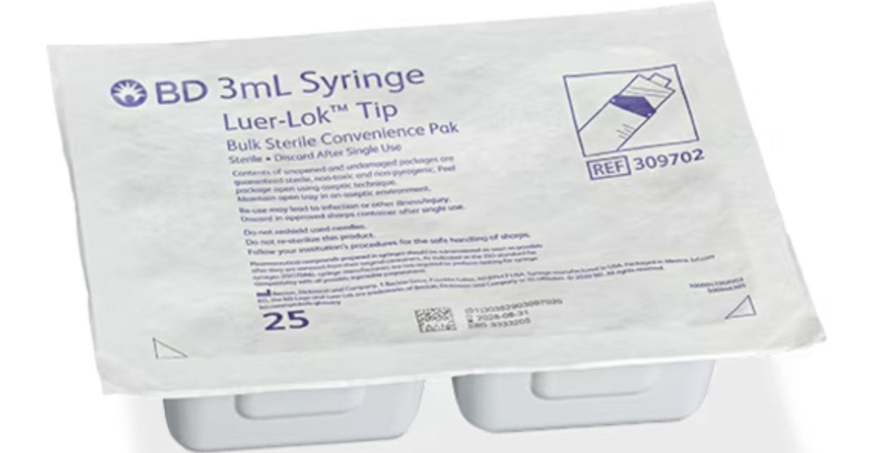 BD 3 mL Luer-Lok Tip Syringe Convenience Pak - 309702
