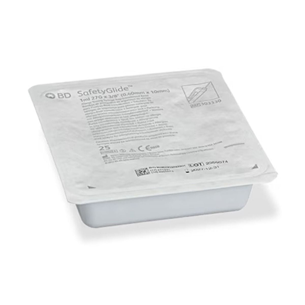 BD SafetyGlide Allergy Syringe Tray with Integral Needle - 303330
