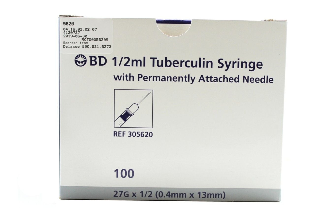 BD 1/2 mL Tuberculin Syringe - Box of 100
