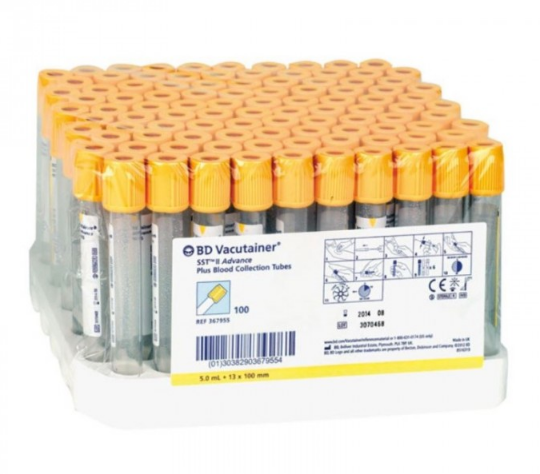 SST Tubes with Gold Hemogard Closure