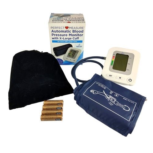 Monitor, packaging, XL cuff, travel pouch, batteries