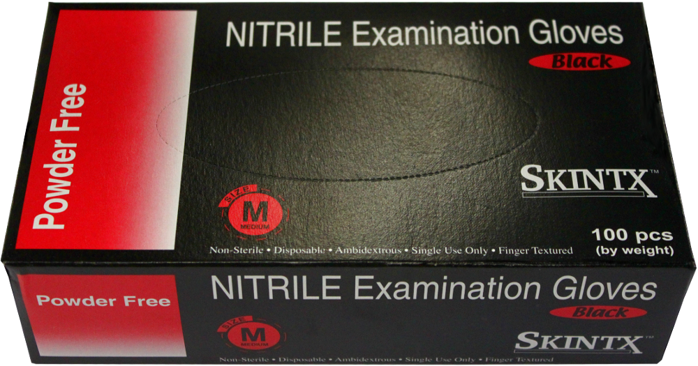 Image 2 of SKINTX Black Nitrile Powder-Free Exam Gloves