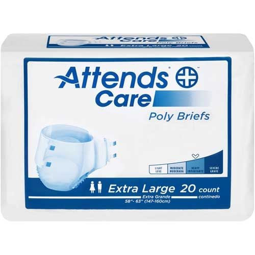 Extra Large BR 40 Attends Care Poly Briefs