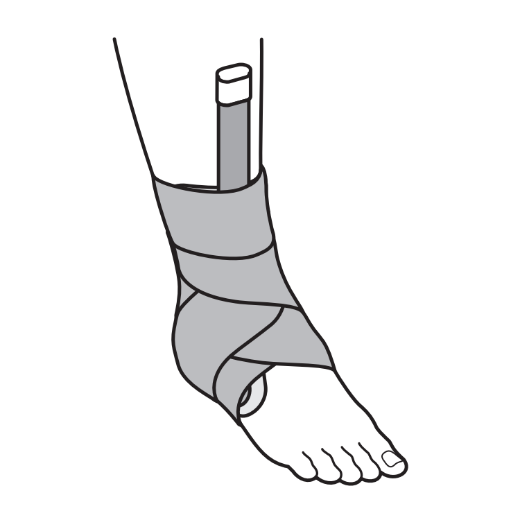 Polar Care Ankle Wrap on a user's foot