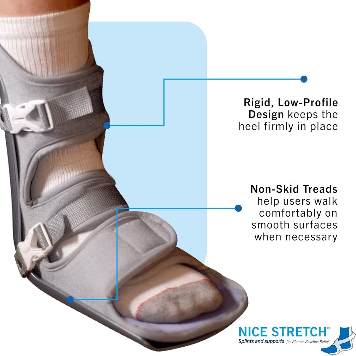 Rigid low-profile design with nonskid treads