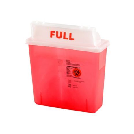 Cardinal Health Monoject SharpStar 3 Gallon Translucent Lid and Opaque Red Base
