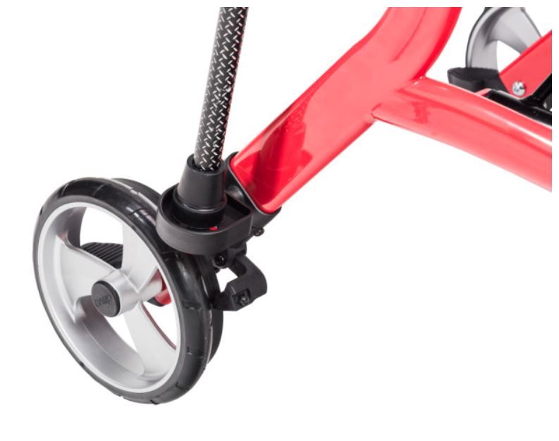 Cane Attached to Rollator Wheel