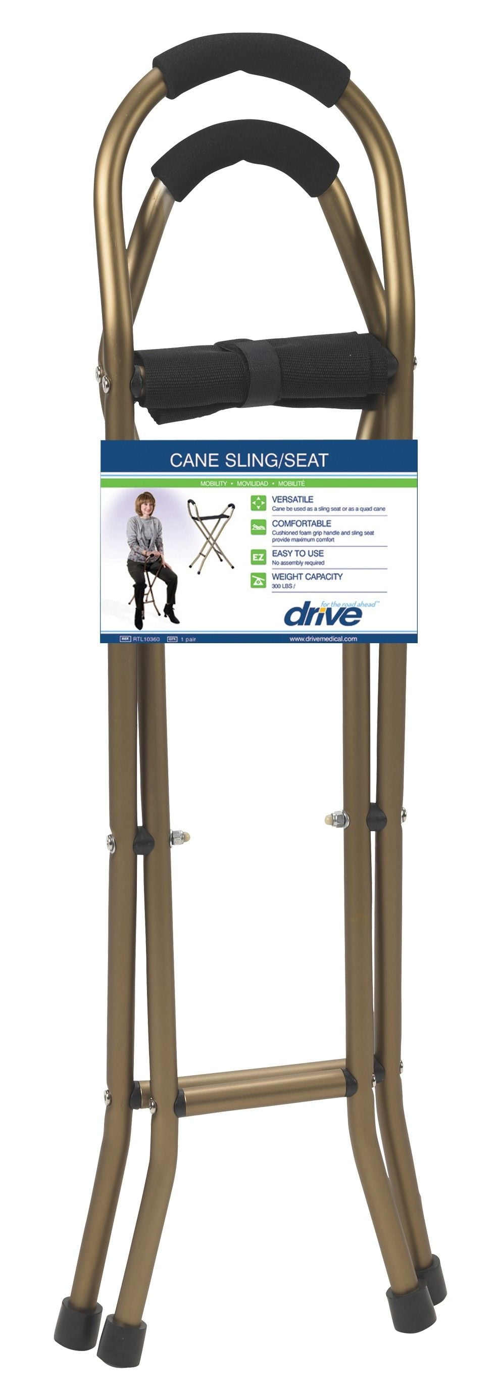 Image 3 of Drive Folding Lightweight Cane with Sling Style Seat