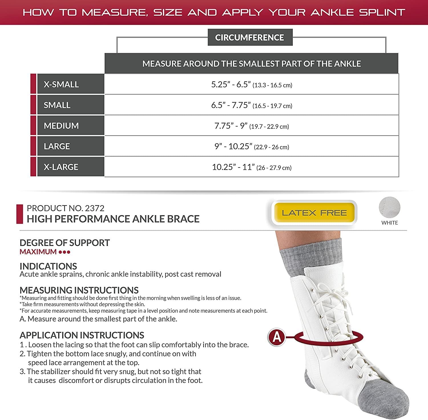 Image 4 of OTC Canvas Ankle Splint
